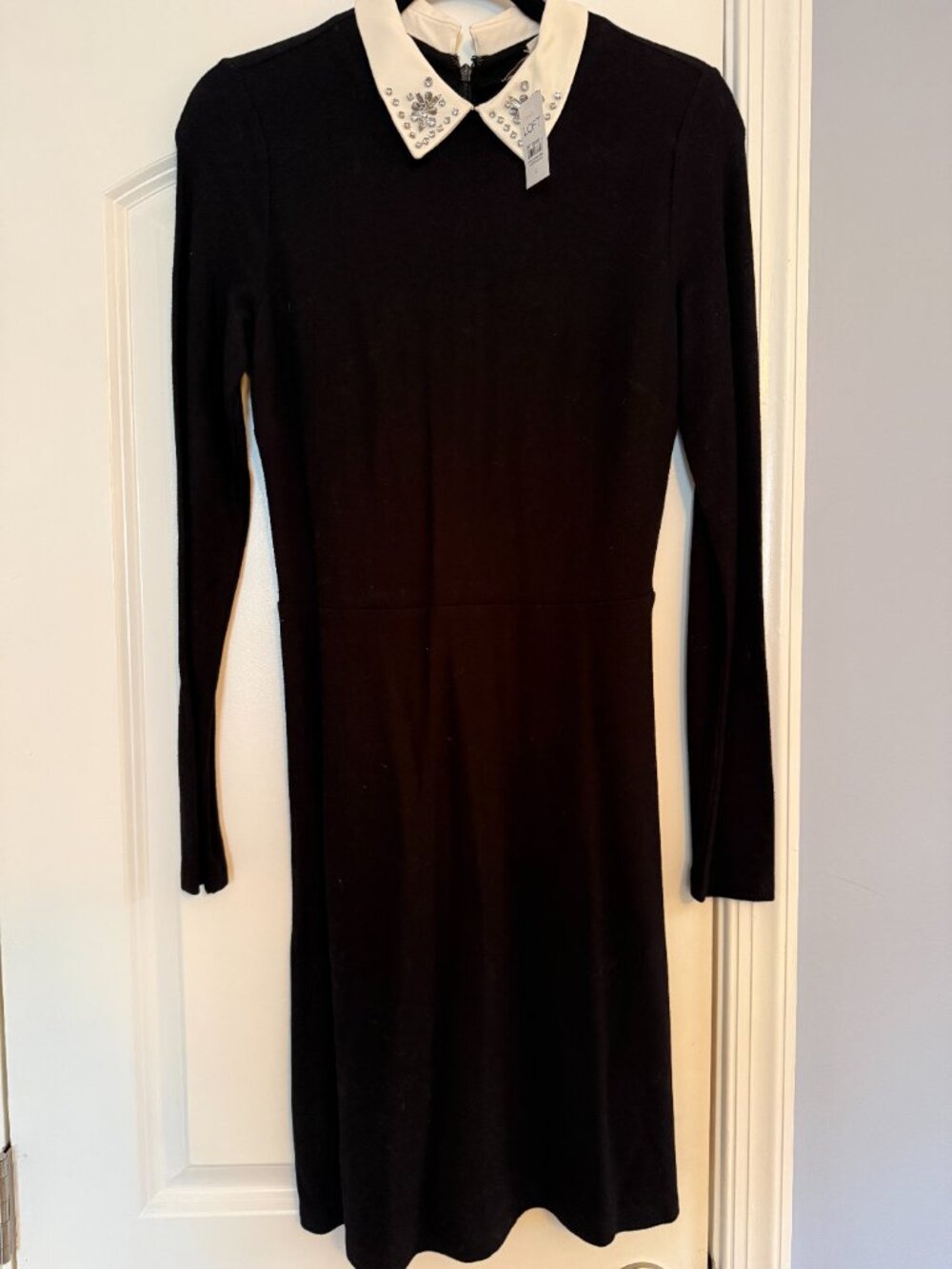 NWT LOFT Jeweled Collar Long Sleeve Dress 2